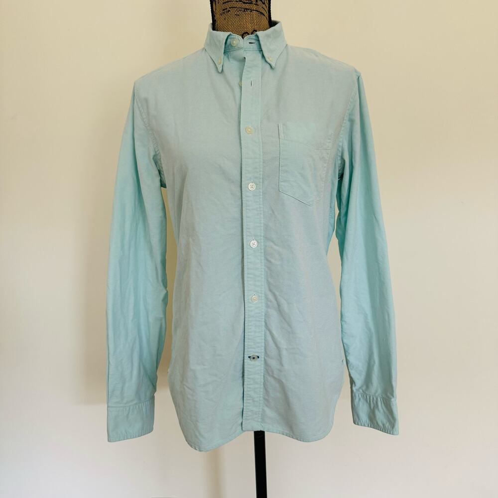 GAP The Modern Oxford Cotton Surf Spray Green Blue Preppy Summer Shirt Sz Small